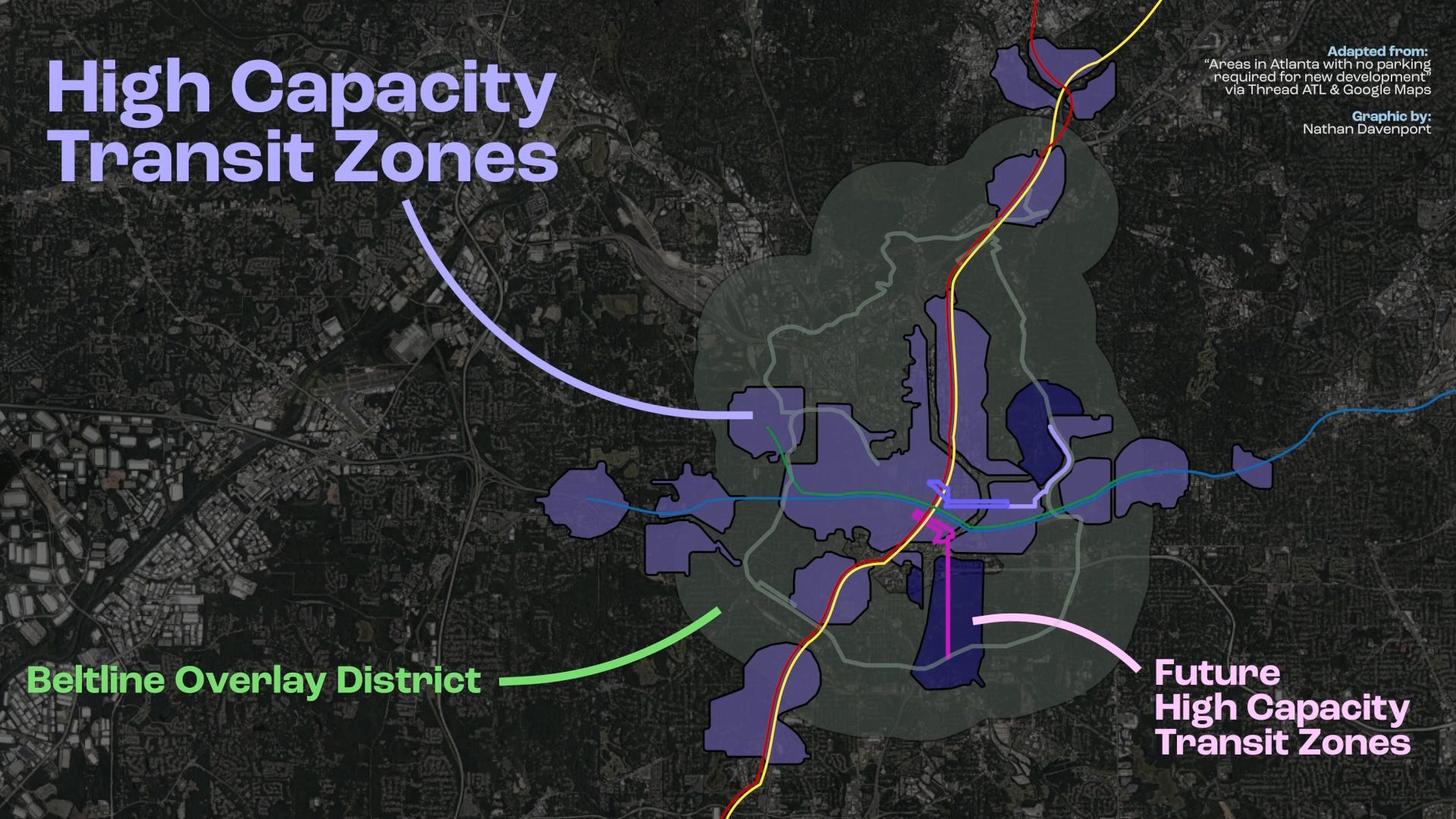 Image: High Capacity Transit zones overlaid with the Beltline Overlay