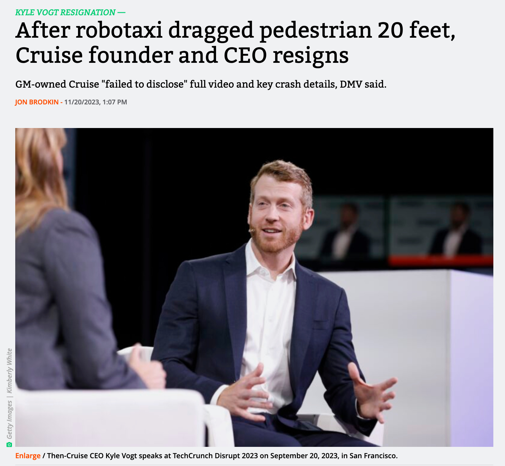 Image: [via arstechnica.com](https://arstechnica.com/tech-policy/2023/11/after-robotaxi-dragged-pedestrian-20-feet-cruise-founder-and-ceo-resigns/)